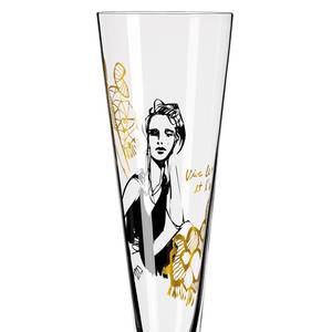 Flûte à champagne Goldnacht Femme Verre cristallin - Transparent / Doré - Contenance : 0,2 L