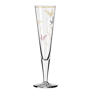 Flûte à champagne Goldnacht Birds Verre cristallin - Transparent / Doré - Contenance : 0,2 L