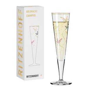 Champagnerglas Goldnacht Birds Kristallglas - Transparent / Gold - Fassungsvermögen: 0.2 L