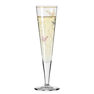 Flûte à champagne Goldnacht Birds Verre cristallin - Transparent / Doré - Contenance : 0,2 L