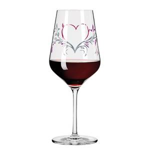 Verre à vin Cœur de cristal I Verre cristallin - Transparent / Platine - Contenance : 0,58 L