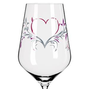 Verre à vin Cœur de cristal I Verre cristallin - Transparent / Platine - Contenance : 0,58 L