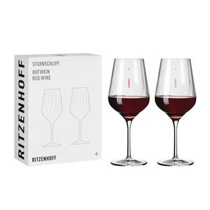 Rode wijnglas Sternschliff (set van 2) kristalglas - transparant/platina - inhoud: 0.05 L