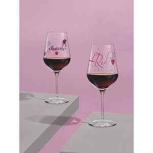 Rode wijnglas Herzkristall V kristalglas - transparant/platina - inhoud: 0.58 L