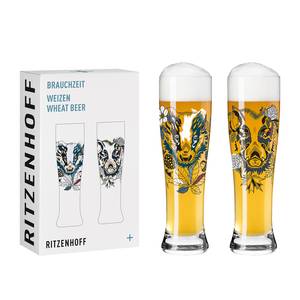 Weizenbierglas Brauchzeit IV (2er-Set) Glas - Mehrfarbig - Fassungsvermögen: 0.65 L