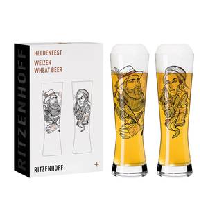 Weizenbierglas Heldenfest I (2er-Set) Glas - Transparent - Fassungsvermögen: 0.61 L