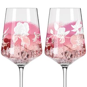 Verres apéritif Sonnet III (lot de 2) Verre cristallin - Transparent / Rose - Contenance : 0,54 L