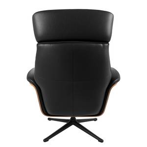 Fauteuil relax Anderson I Cuir véritable Neka : Noir - Noir - Noyer