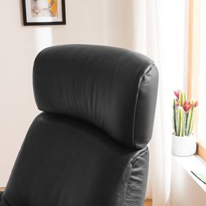 Fauteuil relax Anderson I Cuir véritable Neka : Noir - Noir - Noyer