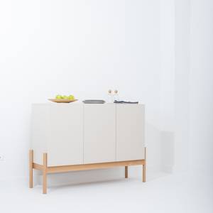 Highboard Cooby wit/eikenhout