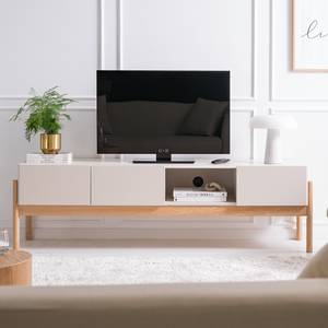 Tv-meubel Cooby II wit/eikenhout