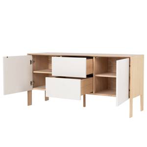 Sideboard Maayka I Eiche teilmassiv - Mushroom Creme / Eiche Hell