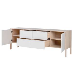 Dressoir Maayka II deels massief eikenhout - wit/licht eikenhout