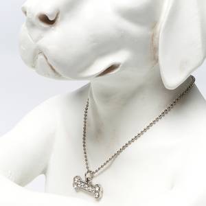 Statuette Gangster Dog Cream Blanc - Métal / Pierre