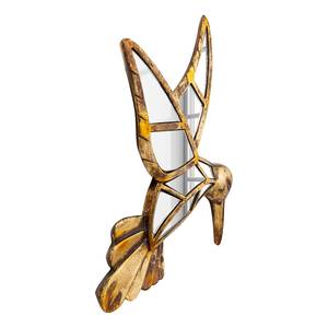 Wandschmuck Hummingbird Mirror Gold - Glas / Stein