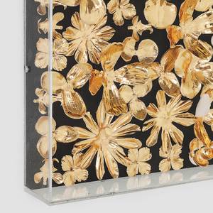Tableau déco Gold Flower Doré - Tissu / Matière plastique / Bois manufacturé - 120 x 120 cm