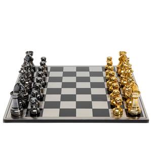 Objet déco Chess Doré - Métal / Pierre / Bois manufacturé - 60 x 60 cm