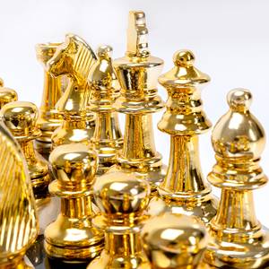 Objet déco Chess Doré - Métal / Pierre / Bois manufacturé - 60 x 60 cm