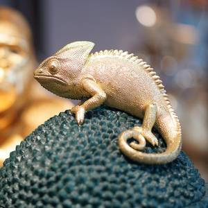 Scultura portaoggetti Chameleon II Oro - Pietra