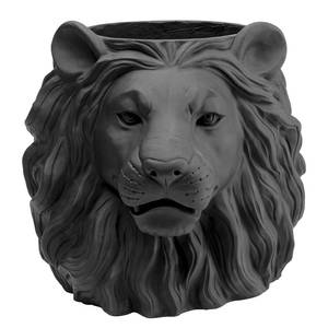 Deko Übertopf Lion II Schwarz - Kunststoff