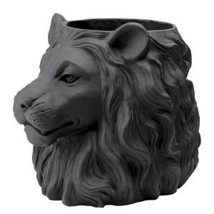 Deko Übertopf Lion II Schwarz - Kunststoff