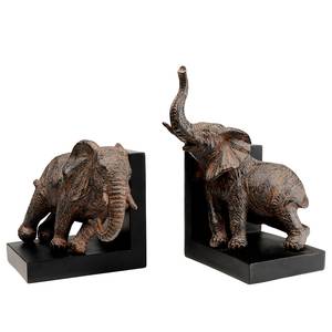 Buchstütze Elephants (2-teilig) Grau - Stein