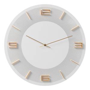 Orologio da parete Leonardo Bianco / Oro - Materiale plastico / Metallo / Materiale a base di legno - Bianco/Oro