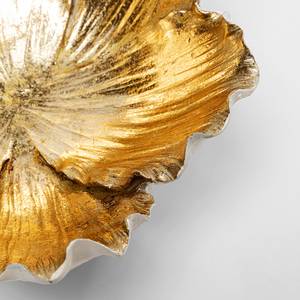 Deko Schale Flower Bloom Creme / Gold - Stein - Ø 20 cm - Weiß / Gold