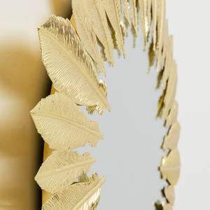 Miroir Feather Dress II Doré - Verre / Métal / Bois manufacturé - Ø 49 cm