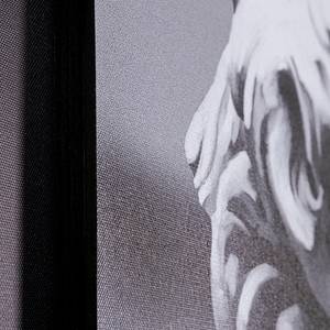 Gerahmtes Bild Aleras Weiß - Textil / Massivholz - 100 x 125 cm