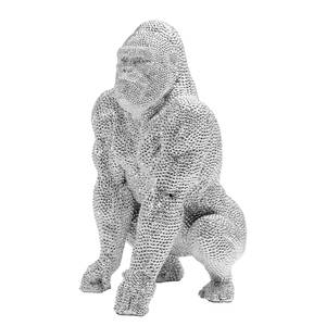 Deko Figur Shiny Gorilla Silber - Stein