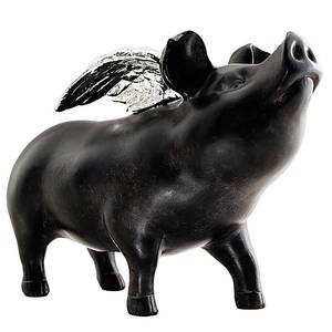 Tirelire Rockstar Pig Noir - Pierre