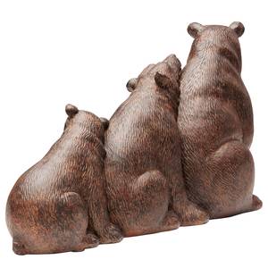 Oggetto decorativo Relaxed Bear Family Marrone - Pietra