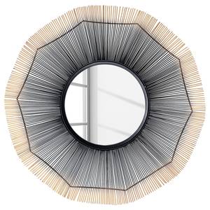 Miroir Sunflower Noir - Verre / Métal / Bois manufacturé - Ø 81 cm