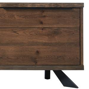 Tv-meubel Berck fineerlaag van echt hout - gerookt eikenhout/zwart
