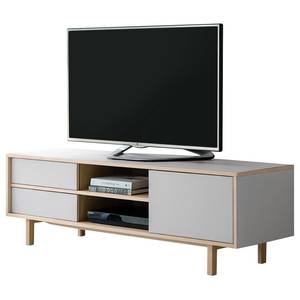Tv-meubel Berri massief eikenhout - grijs/bruin
