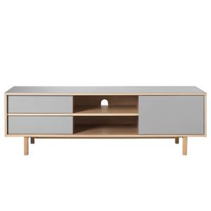 Tv-meubel Berri massief eikenhout - grijs/bruin