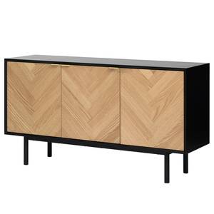 Sideboard Charlo Echtholzfurnier - Eiche / Schwarz