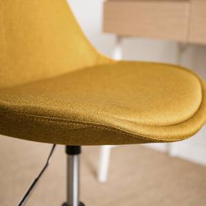 Chaise de bureau ALEDAS Tissu Cors: Jaune curry - Chrome brillant