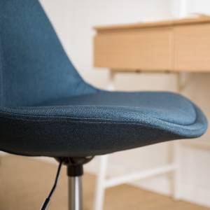 Bürodrehstuhl Aledas Webstoff Cors: Jeansblau - Chrom glänzend