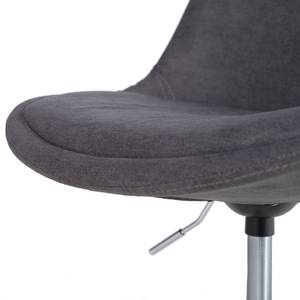 Chaise pivotante Aledas Tissu Enisa: Anthracite - Chrome brillant