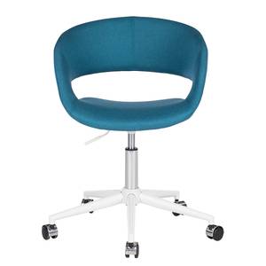 Chaise de bureau Buggio Tissu Cors: Pétrole - Blanc