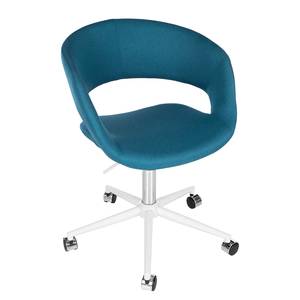 Chaise de bureau Buggio Tissu Cors: Pétrole - Blanc