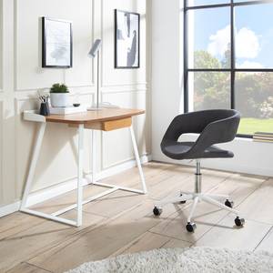 Chaise de bureau Buggio II Gris foncé - Blanc