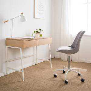 Chaise de bureau ALEDAS Tissu Enisa: Gris clair - Blanc