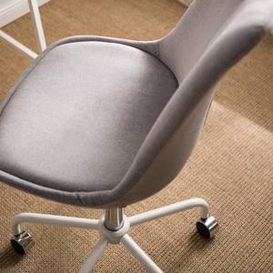 Chaise de bureau ALEDAS Tissu Enisa: Gris clair - Blanc