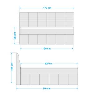 Lit boxspring Casa View Bleu pétrole - 160 x 200cm - Matelas double D2/D3