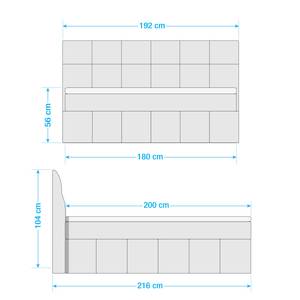 Boxspringbett Casa View Blau - 180 x 200cm - Doppelmatratze H2/H3