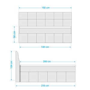 Boxspringbett Casa View Blau - 180 x 200cm - Doppelmatratze H3/H4