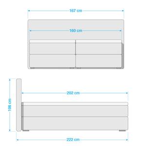 Boxspringbett Acworth Dunkelgrau - 160 x 200cm - Doppelmatratze H2/H4